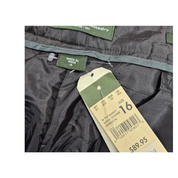 NWT Eddie Bauer Blakely Fit Black/White Wool Tweed Trouser lined Sz 16 - Picture 4 of 8